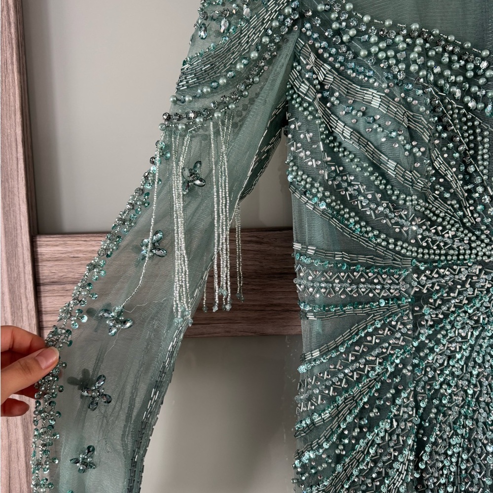 Beautiful Dubai turquoise/blue dress size 10 - Picture 5 of 12